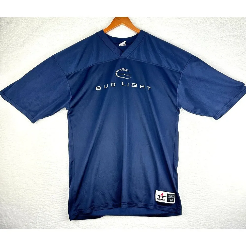 Bud‎ Light Alleson Athletic Football Jersey Men's XL Navy Nylon #82 Short Sleeve